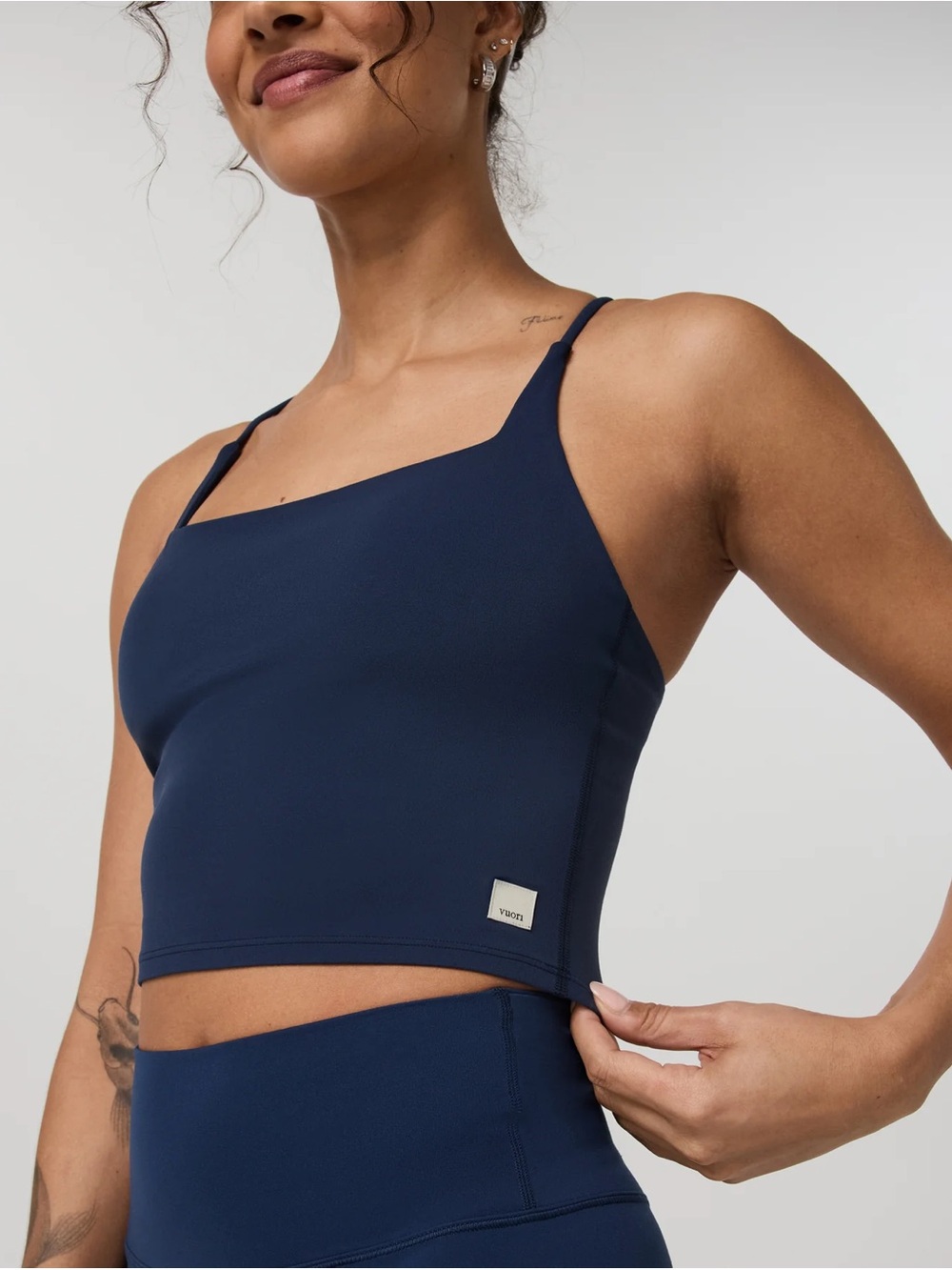 Vuori All The Feels Strappy Back Tank Top in Blue Coast Size Medium